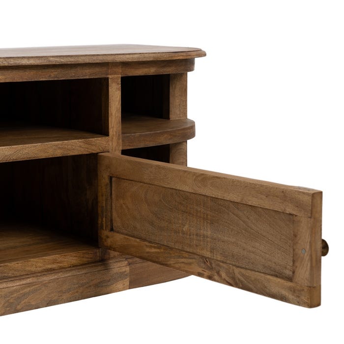 Mueble Tv Natural Madera De Mango Salón 198 X 45 X 50 Cm