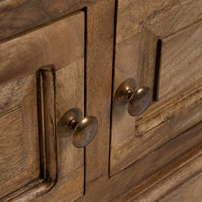 Mueble Tv Natural Madera De Mango Salón 198 X 45 X 50 Cm