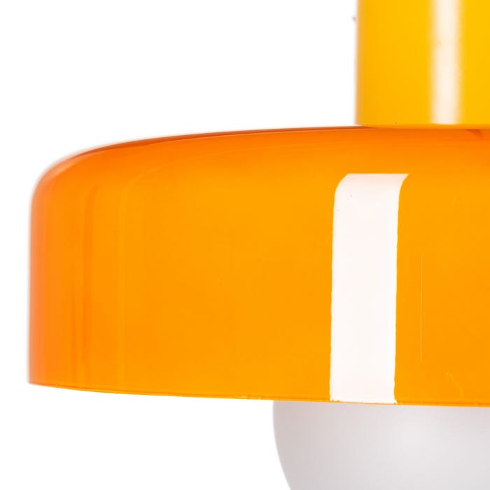 Lámpara Techo Naranja Metal-Cristal 25 X 25 X 23 Cm