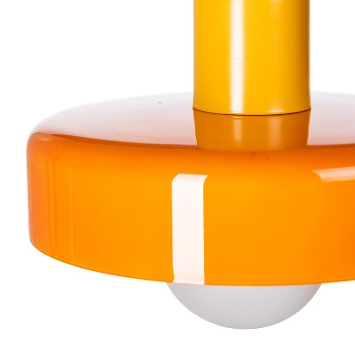 Lámpara Techo Naranja Metal-Cristal 25 X 25 X 23 Cm