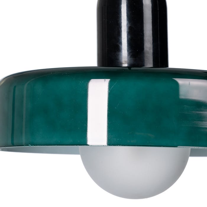 Lámpara Techo Verde Metal-Cristal 25 X 25 X 23 Cm