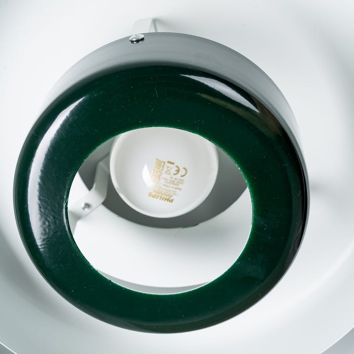 Lámpara Techo Verde Metal-Cristal 35 X 35 X 16 Cm