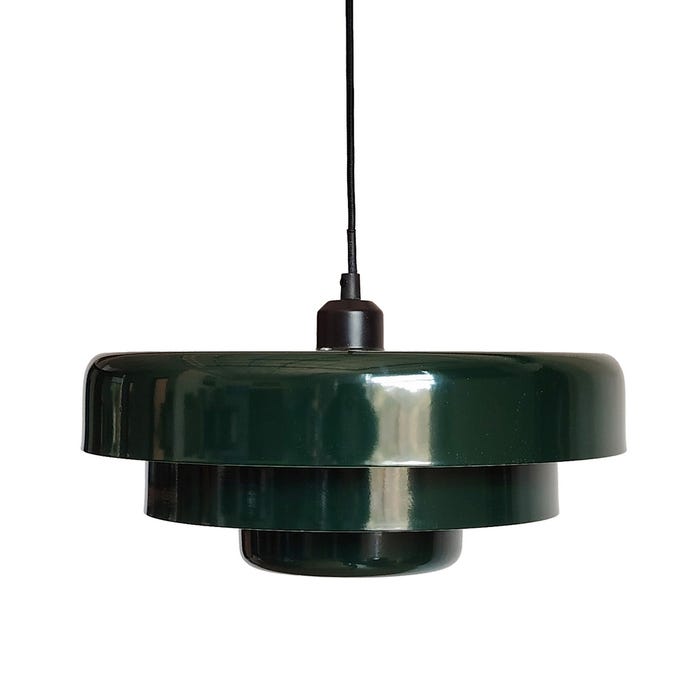 Lámpara Techo Verde Metal-Cristal 35 X 35 X 16 Cm