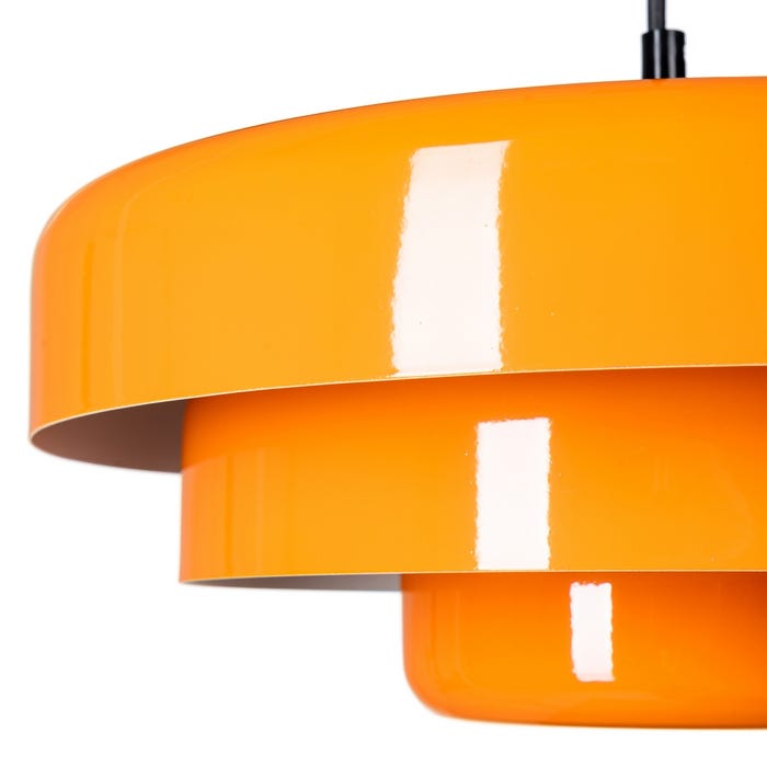 Lámpara Techo Naranja Metal-Cristal 35 X 35 X 16 Cm