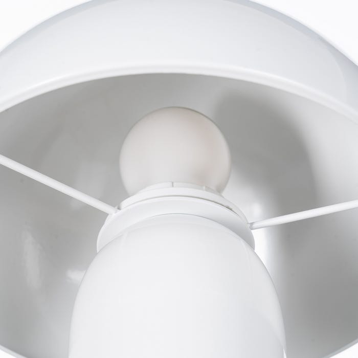 White Metal Table Lamp 20 X 20 X 24.50 Cm