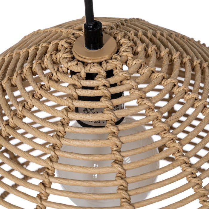 Lámpara Techo Natural Cuerda De Papel 33 X 33 X 21,50 Cm