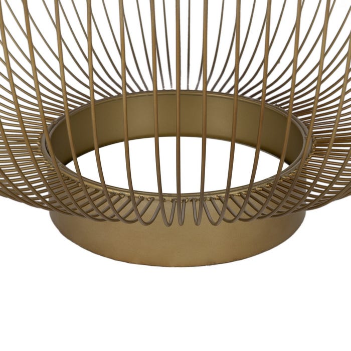 Mesa de Centro Metal-Vidro Dourado 75 x 75 x 39,50 cm
