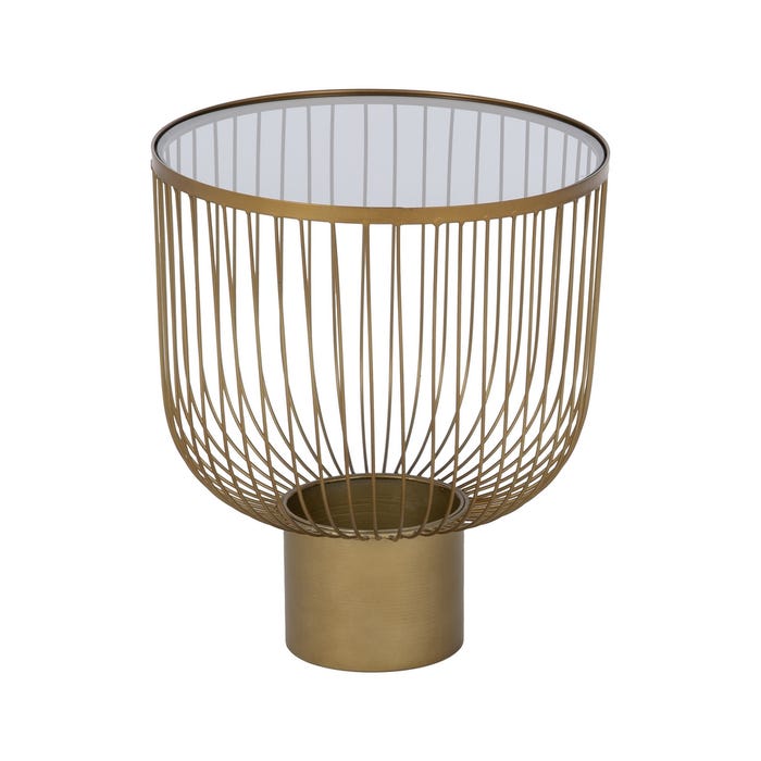 S/2 Mesitas Oro Metal-Cristal 50 X 50 X 54,50 Cm