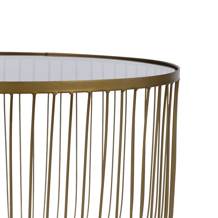 S/2 Mesitas Oro Metal-Cristal 50 X 50 X 54,50 Cm