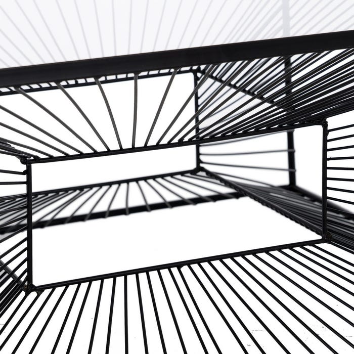 Mesa Centro Negro Metal-Cristal 80,50 X 80,50 X 38 Cm