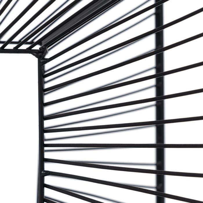 Mesita Negro Metal-Cristal 45,50 X 45,50 X 45,50 Cm