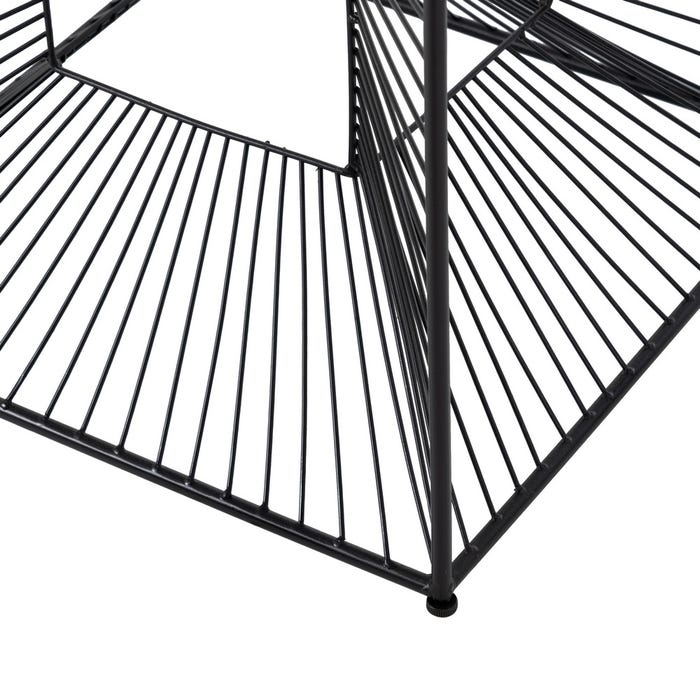 Mesita Negro Metal-Cristal 45,50 X 45,50 X 45,50 Cm