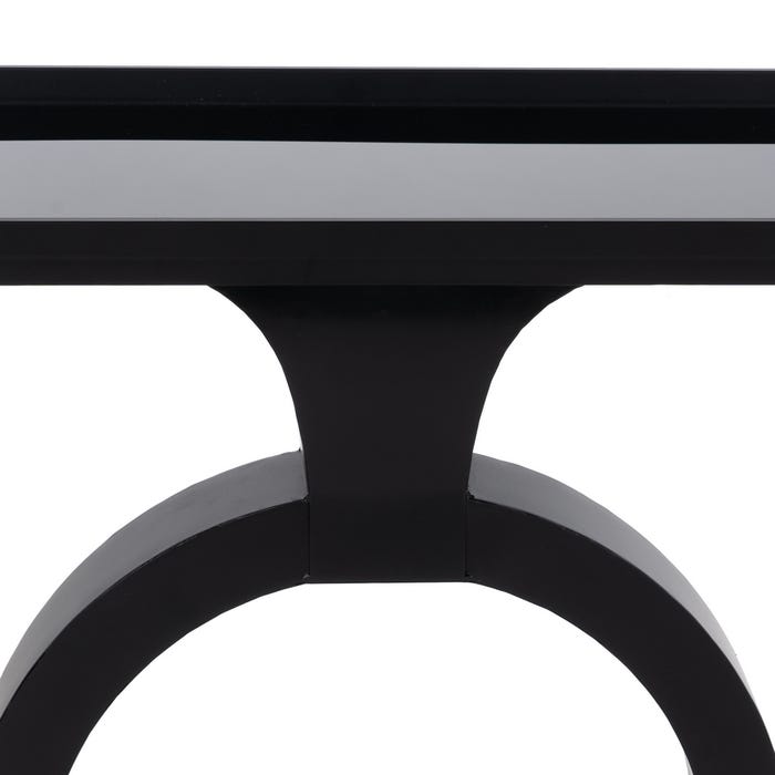 Consola Negro Metal-Cristal 90 X 32 X 80 Cm