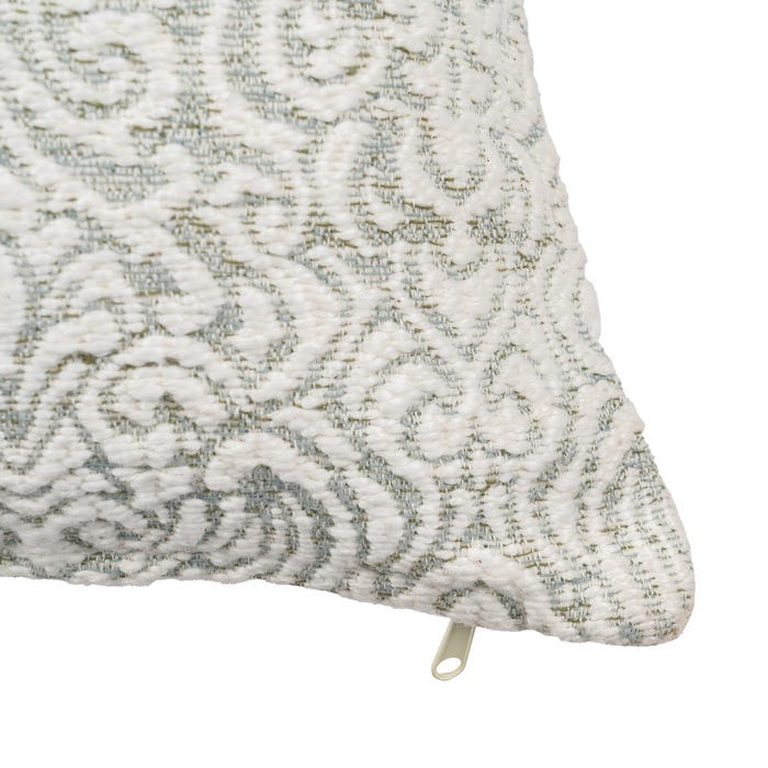 Cojín Blanco-Verde Algodón Decoración 40 X 60 Cm