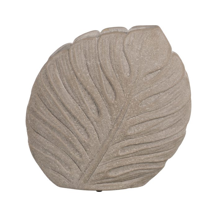 Jarrón Hojas Gris Cerámica Decoración 31 X 30 Cm