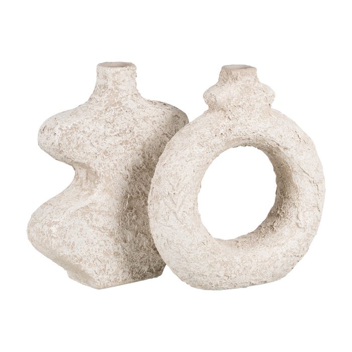 Rustic White Ceramic Vase 32 x 35 cm