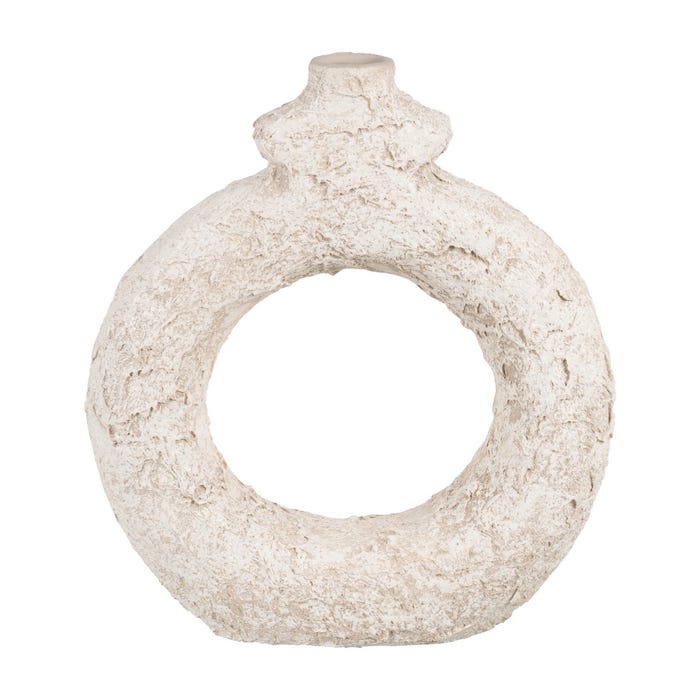 Rustic White Ceramic Vase 32 x 35 cm