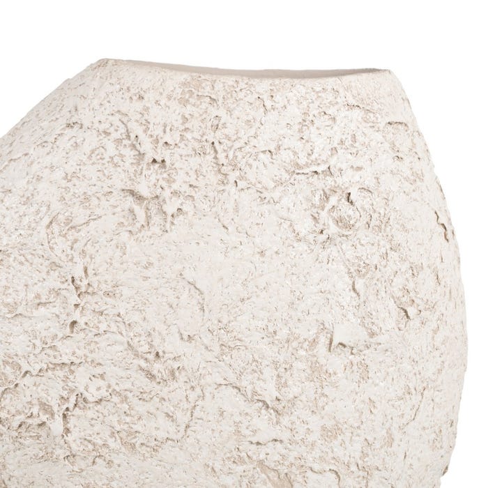 Jarrón Blanco Rústico Cerámica 32 X 15 X 30 Cm