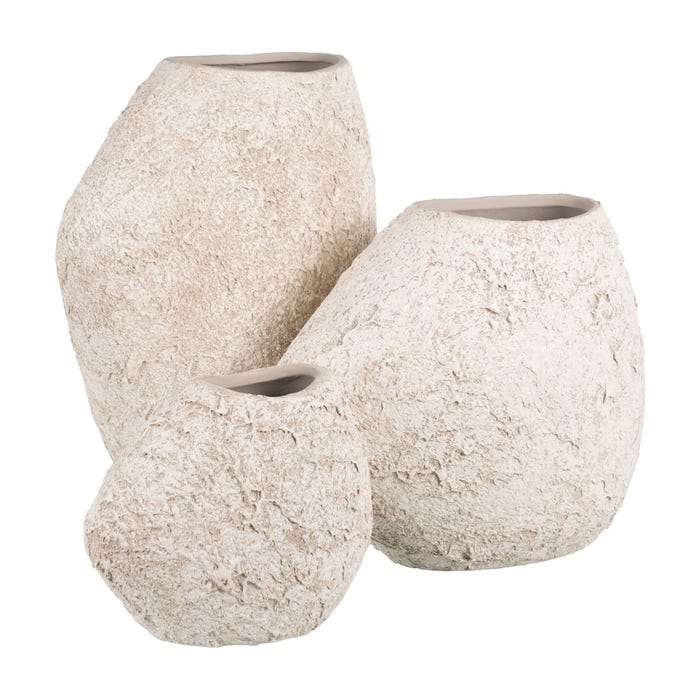 Rustic White Ceramic Vase 32 X 15 X 40 Cm
