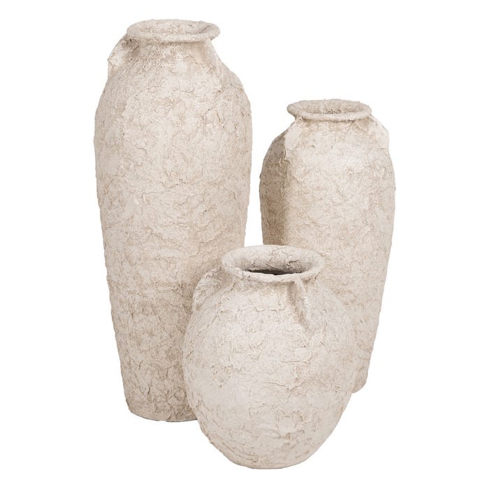 Tinaja Blanco Rústico Cerámica 26 X 26 X 60 Cm