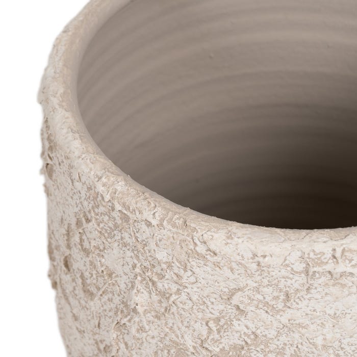 Vaso de cerâmica rústico branco 30 x 30 x 40 cm