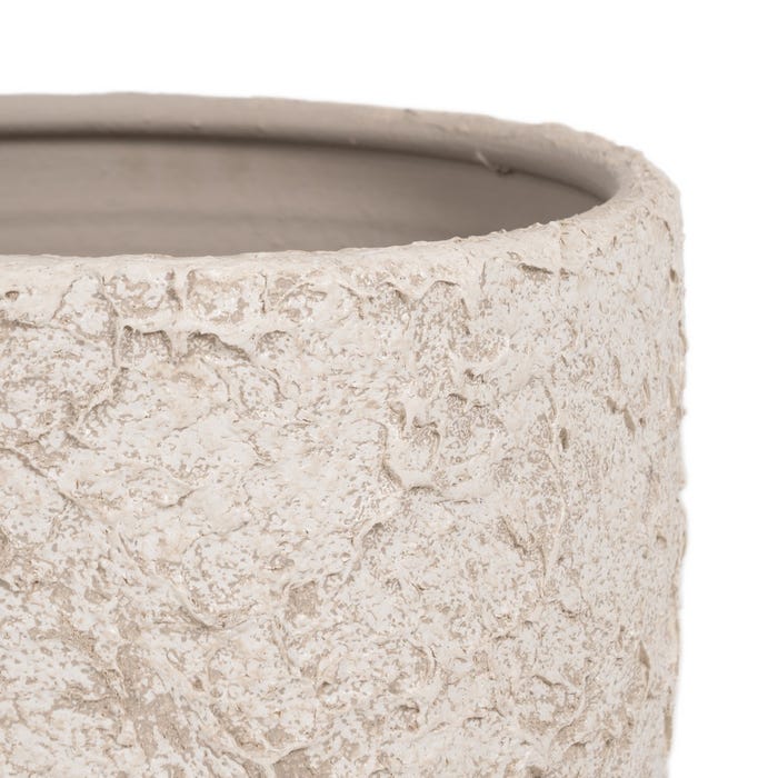 Vaso de cerâmica rústico branco 30 x 30 x 40 cm