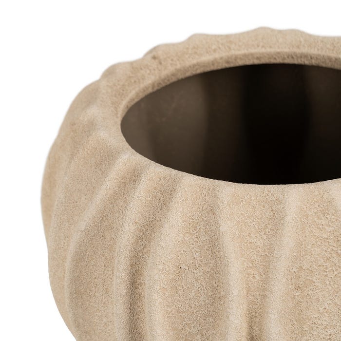 Macetero Beige Cerámica Decoración 23 X 23 X 20 Cm