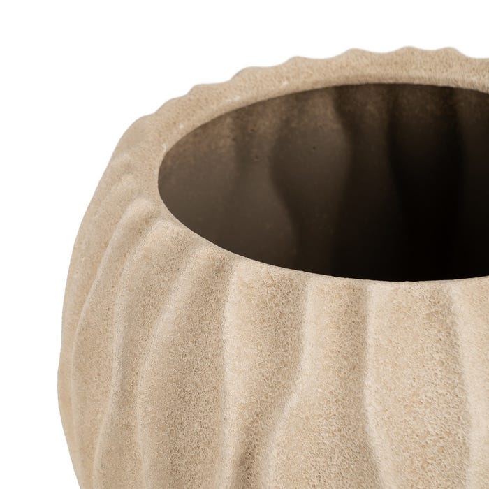 Macetero Beige Cerámica Decoración 34 X 34 X 33 Cm