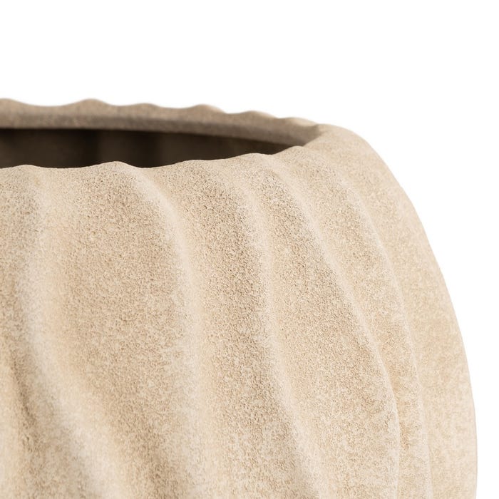 Macetero Beige Cerámica Decoración 40 X 40 X 39 Cm