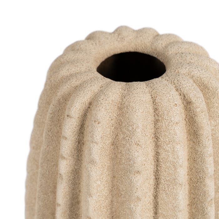 Beige Ceramic Vase Decoration 15 X 15 X 30 Cm