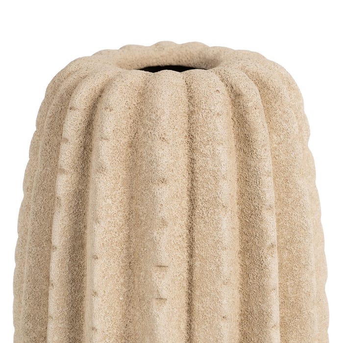 Beige Ceramic Vase Decoration 15 X 15 X 30 Cm