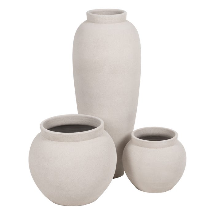 Macetero Blanco Cerámica Decoración 39 X 39 X 38 Cm