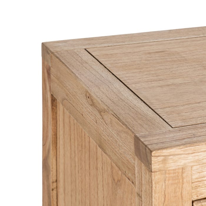 Cômoda de madeira Mindi natural para quarto 90 x 40 x 85 cm
