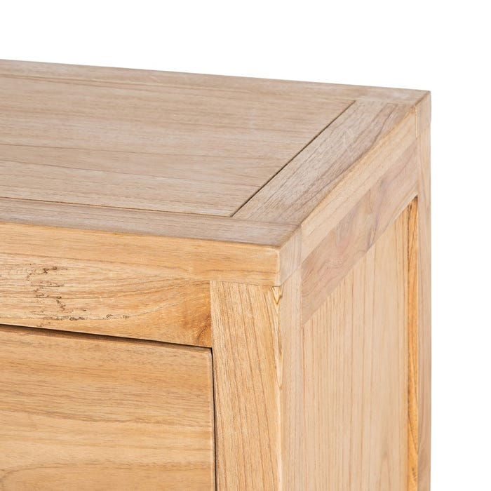 Cômoda de madeira Mindi natural para quarto 90 x 40 x 85 cm