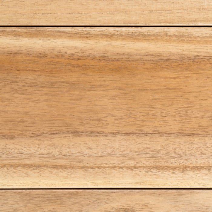 Cômoda de madeira Mindi natural para quarto 90 x 40 x 85 cm
