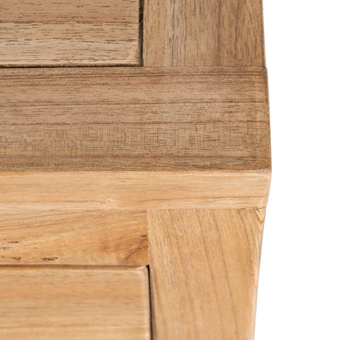 Cômoda de madeira Mindi natural para quarto 90 x 40 x 85 cm