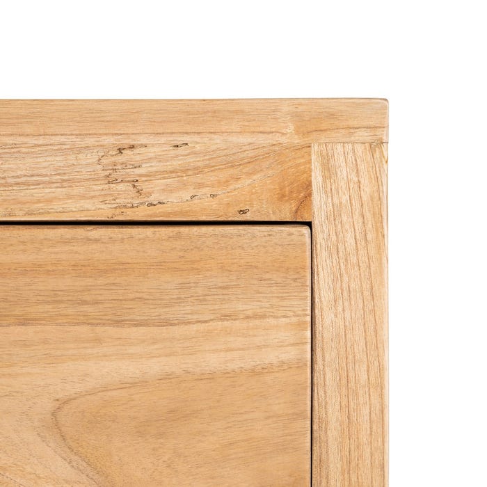 Cômoda de madeira Mindi natural para quarto 90 x 40 x 85 cm