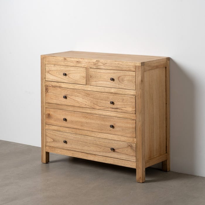 Cómoda Natural Madera Mindi Dormitorio 100 X 40 X 90 Cm