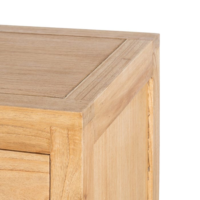 Cômoda de madeira Mindi natural para quarto 100 x 40 x 90 cm