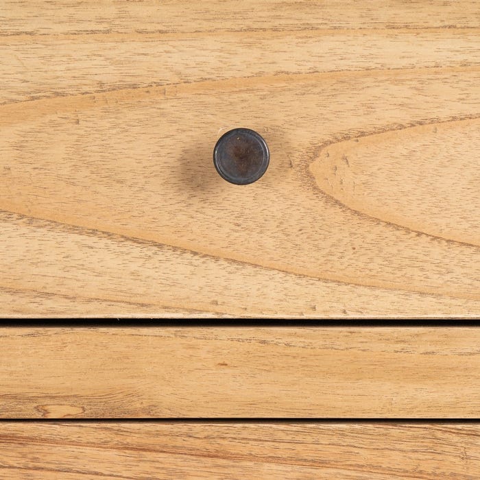 Cômoda de madeira Mindi natural para quarto 100 x 40 x 90 cm