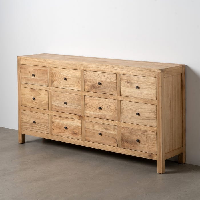 Aparador Natural Madera Mindi Salón 170 X 40 X 88 Cm