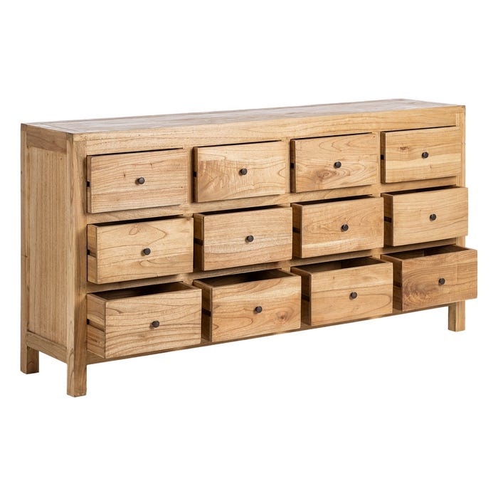 Aparador Natural Madera Mindi Salón 170 X 40 X 88 Cm