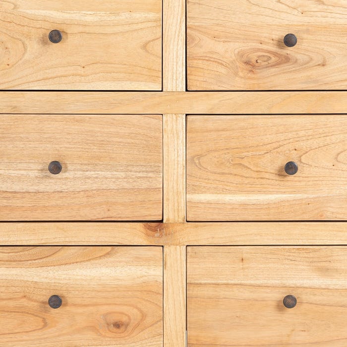 Aparador Natural Madera Mindi Salón 170 X 40 X 88 Cm