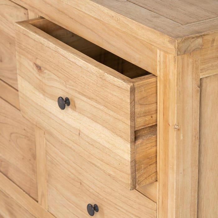 Aparador Natural Madera Mindi Salón 170 X 40 X 88 Cm