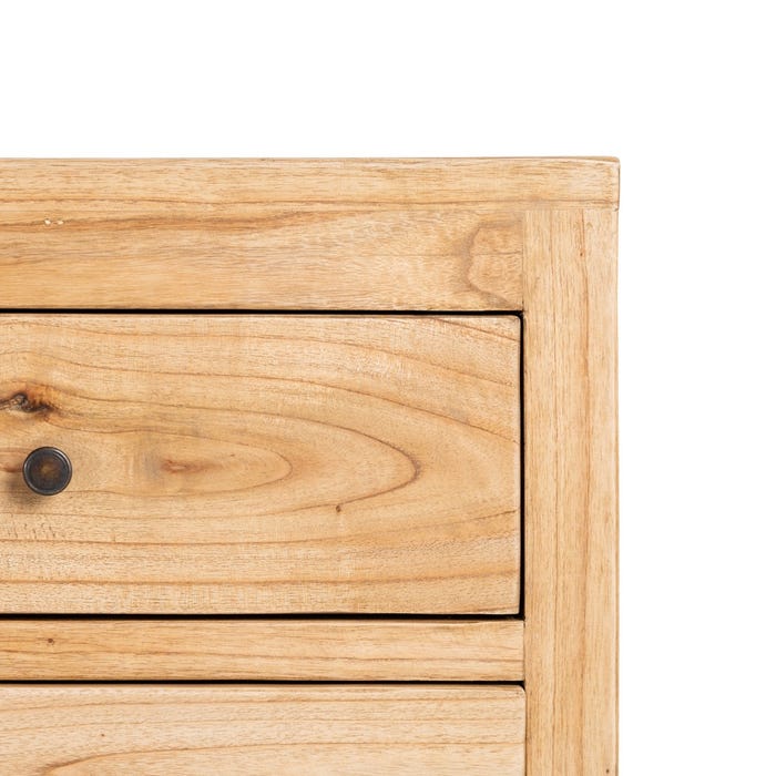 Natural Mindi Wood TV Cabinet Living Room 150 X 40 X 55 Cm
