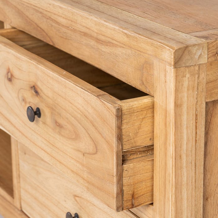Natural Mindi Wood TV Cabinet Living Room 150 X 40 X 55 Cm