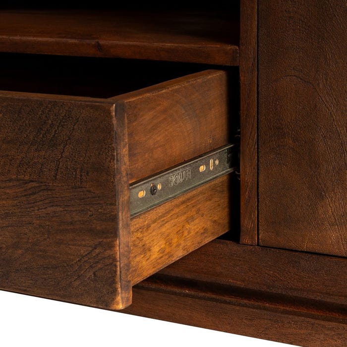 Mueble Tv Marrón Madera De Mango Salón 200 X 40 X 55 Cm