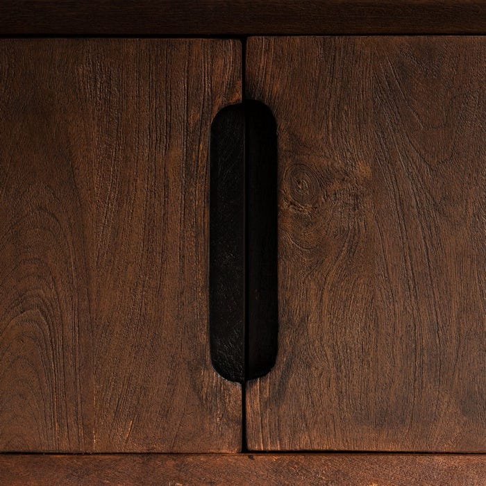 Mueble Tv Marrón Madera De Mango Salón 200 X 40 X 55 Cm