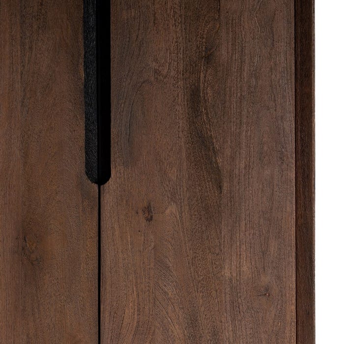 Armario Marrón Madera De Mango Salón 75 X 40 X 200 Cm