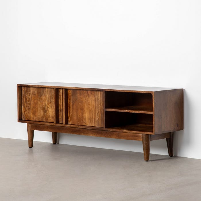 Mueble Tv Marrón Madera De Mango Salón 150 X 40 X 55 Cm